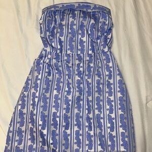 Lost + Wander Blue and White Strapless Sundress